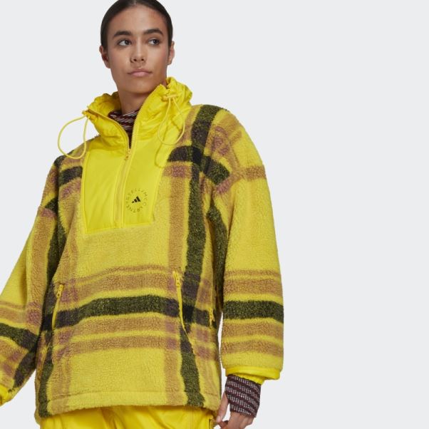 Adidas By Stella Mccartney Veste D'hiver Polaire Jacquard Jaune Chaud