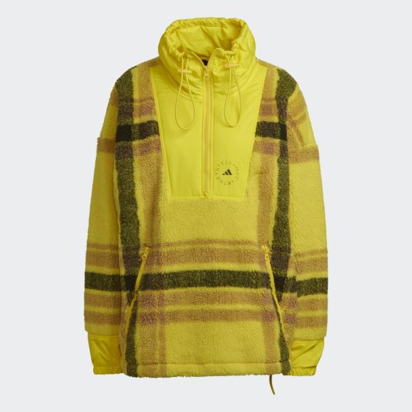 Adidas By Stella Mccartney Veste D'hiver Polaire Jacquard Jaune Chaud