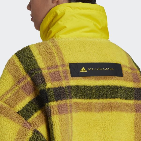 Adidas By Stella Mccartney Veste D'hiver Polaire Jacquard Jaune Chaud