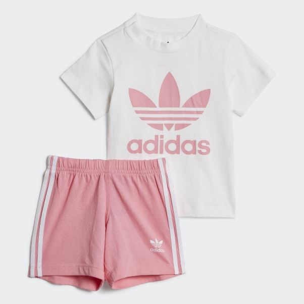 Short Trèfle Tee Set Adidas Blanc