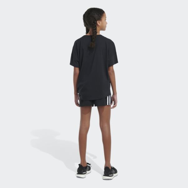 Adidas T-shirt Ample Noir Noué Sur Le Devant