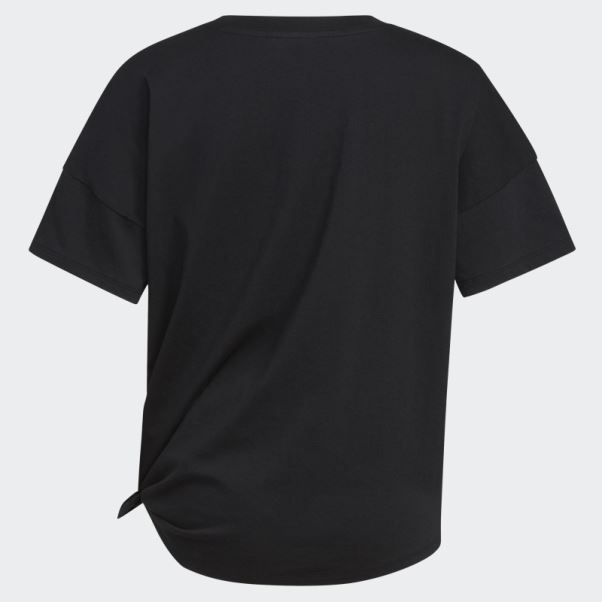 Adidas T-shirt Ample Noir Noué Sur Le Devant
