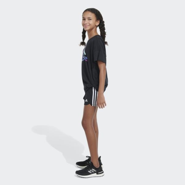 Adidas T-shirt Ample Noir Noué Sur Le Devant
