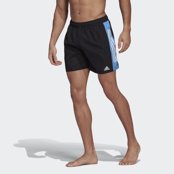 Adidas Short De Bain Colorblock 3 Bandes Court Noir