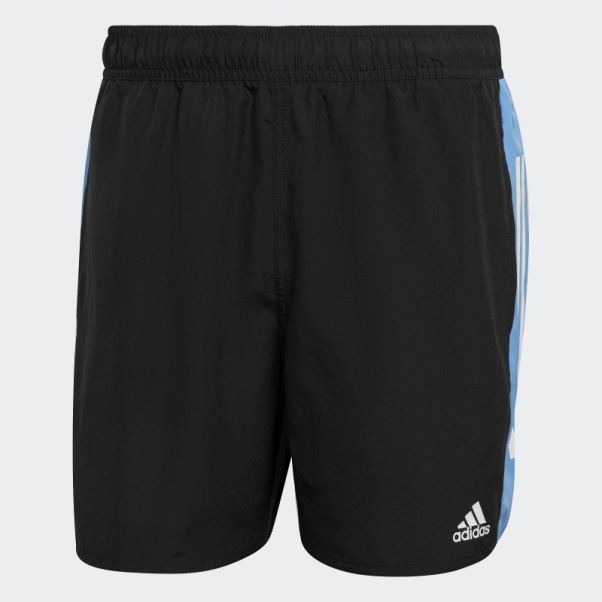 Adidas Short De Bain Colorblock 3 Bandes Court Noir