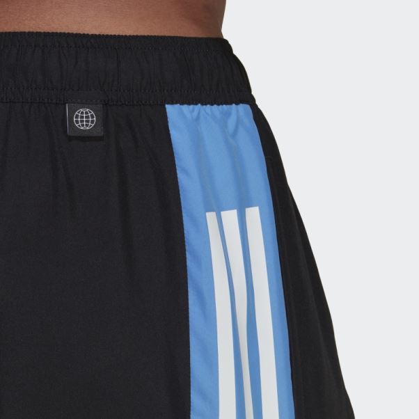 Adidas Short De Bain Colorblock 3 Bandes Court Noir
