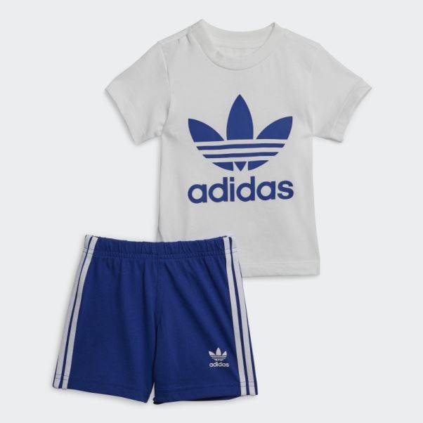 Adidas Short Trèfle Bleu Ensemble T-shirt