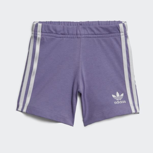 Adidas Ensemble T-shirt Et Short à Fleurs Lilas