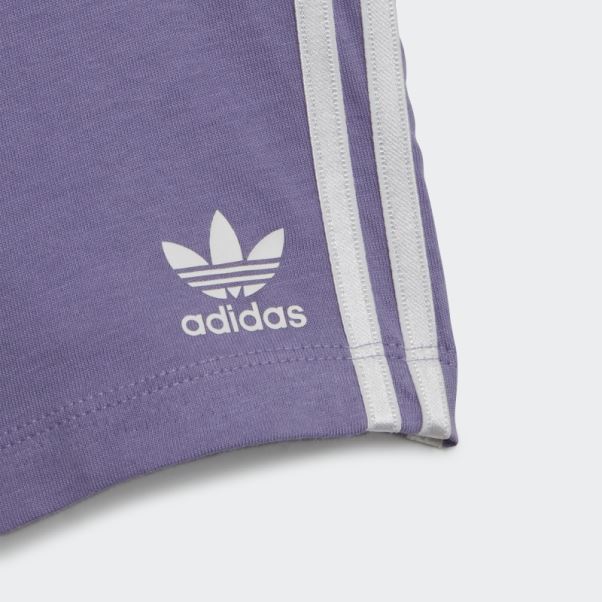 Adidas Ensemble T-shirt Et Short à Fleurs Lilas