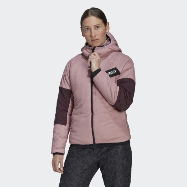 Veste à Capuche Adidas Terrex Techrock Stretch Primaloft Mauve