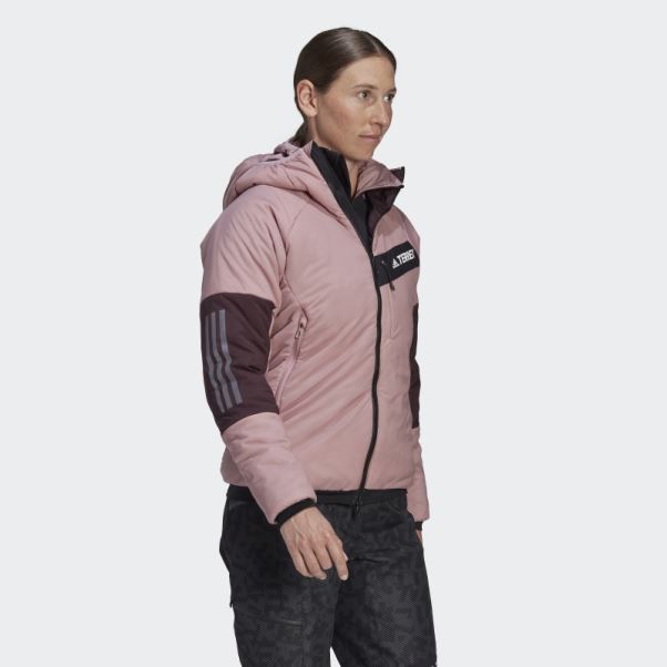 Veste à Capuche Adidas Terrex Techrock Stretch Primaloft Mauve