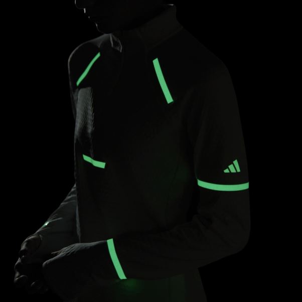 Adidas Reflect At Night X-city Haut De Course à Manches Longues Blanc