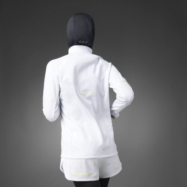 Adidas Reflect At Night X-city Haut De Course à Manches Longues Blanc