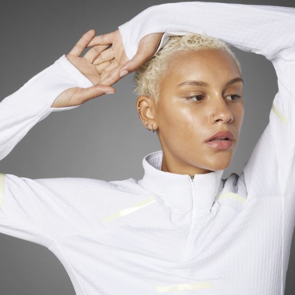 Adidas Reflect At Night X-city Haut De Course à Manches Longues Blanc