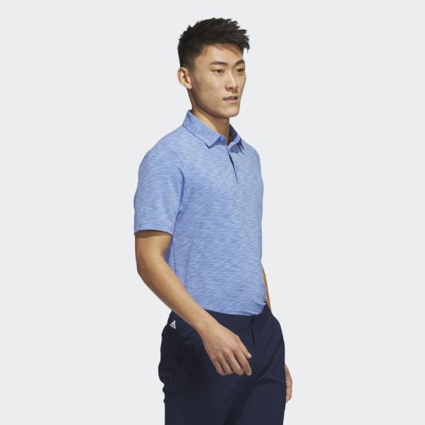 Polo De Golf Adidas Space Dye Bleu