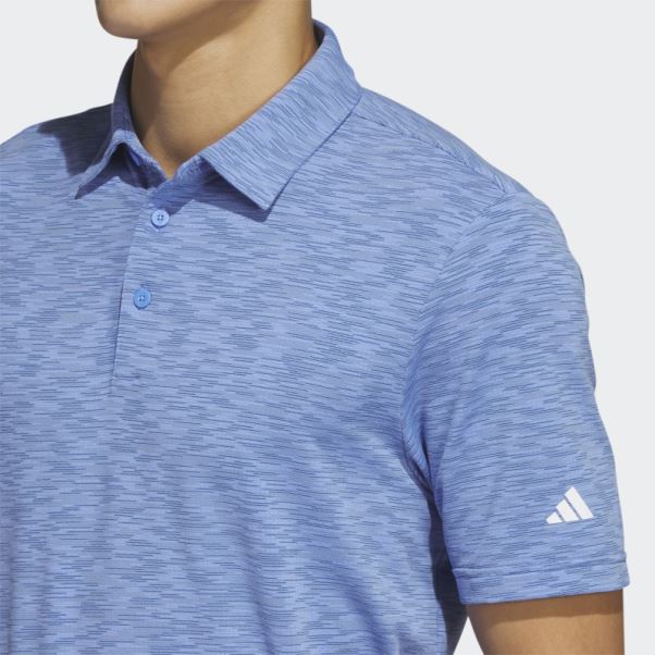 Polo De Golf Adidas Space Dye Bleu