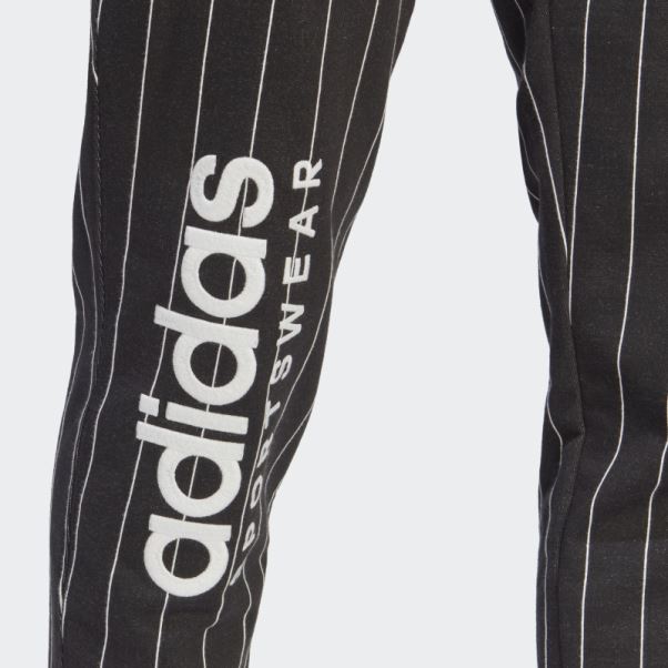 Adidas Pantalon De Jogging En Polaire à Fines Rayures Noir