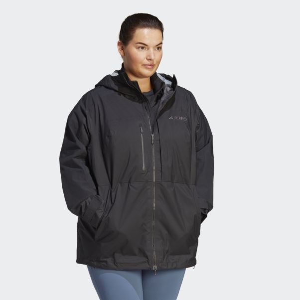 Veste De Randonnée Terrex Xploric Rain.rdy (grande Taille) Adidas Noir
