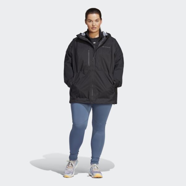 Veste De Randonnée Terrex Xploric Rain.rdy (grande Taille) Adidas Noir