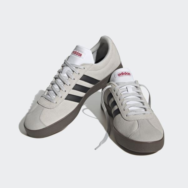 Vl Court Lifestyle Skate Chaussures En Daim Gris Adidas
