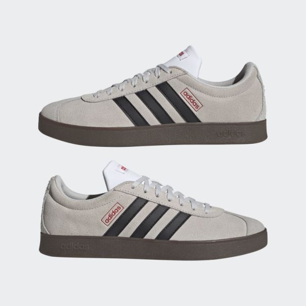 Vl Court Lifestyle Skate Chaussures En Daim Gris Adidas