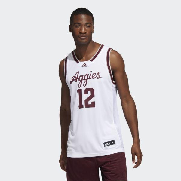 Maillot Adidas Aggies Swingman Blanc