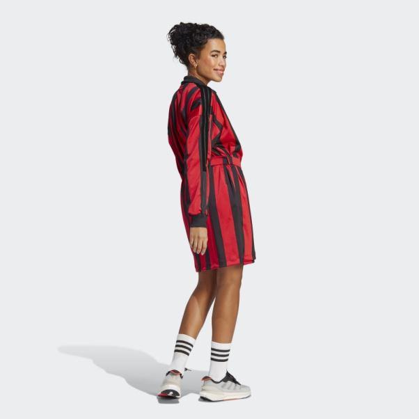 Adidas Robe Noire En Jersey Jacquard