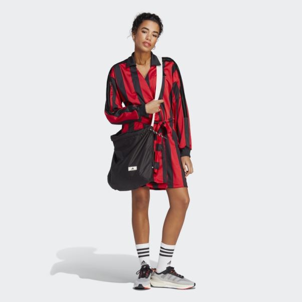Adidas Robe Noire En Jersey Jacquard