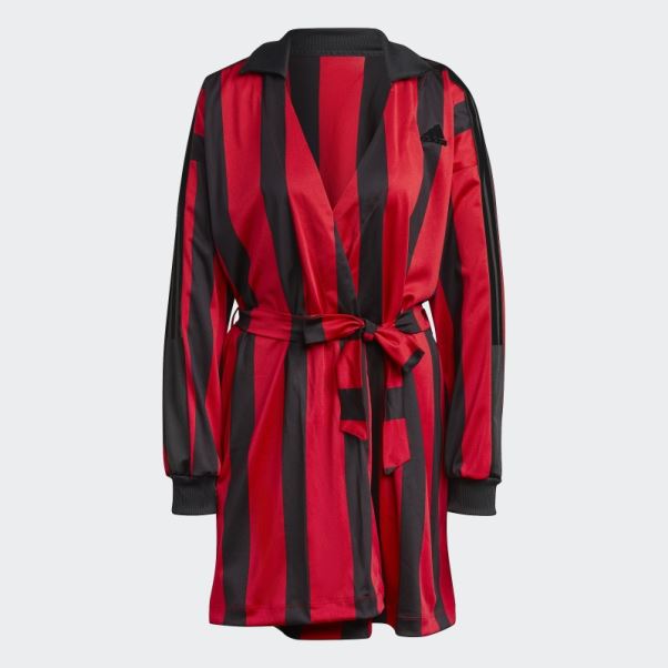 Adidas Robe Noire En Jersey Jacquard