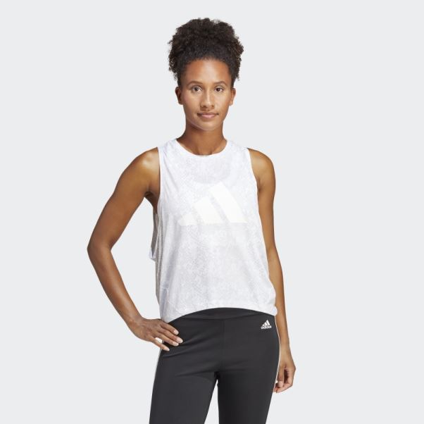 T-shirt Adidas Train Icon Blanc Imprimé Sur L'ensemble
