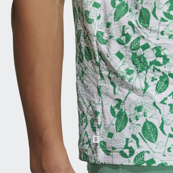Play Green Polo Graphique Adidas Blanc