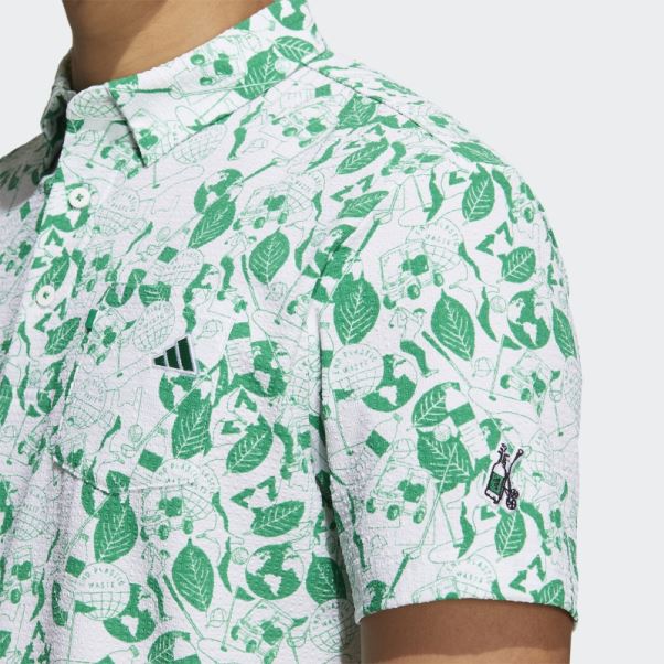 Play Green Polo Graphique Adidas Blanc
