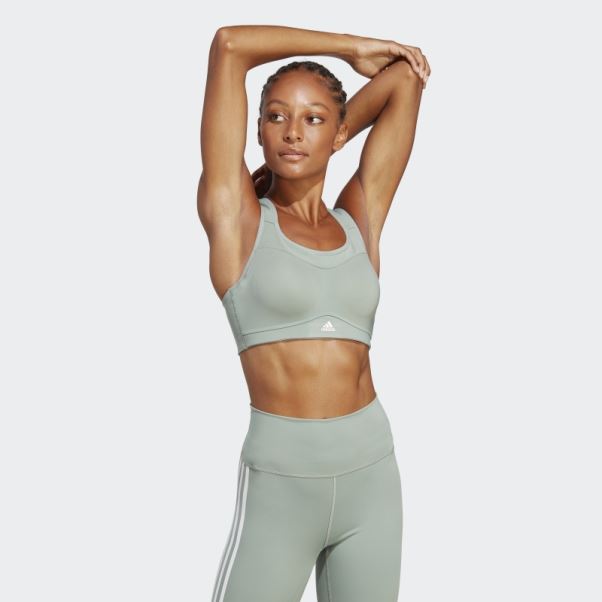 Soutien-gorge à Maintien élevé Tlrd Impact Training Vert Argent Adidas