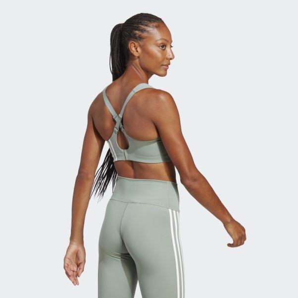 Soutien-gorge à Maintien élevé Tlrd Impact Training Vert Argent Adidas