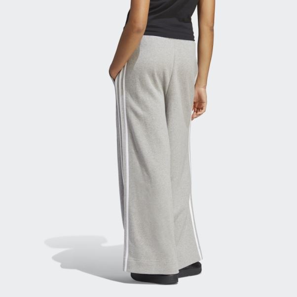 Pantalon Large En Molleton à 3 Bandes Essentials Gris Moyen Adidas