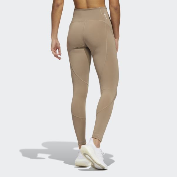 Adidas Collants D'entraînement Hyperglam Marron Crayeux
