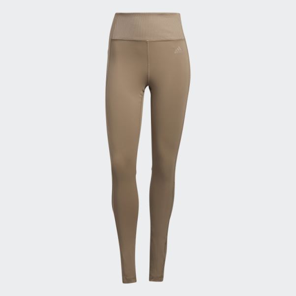 Adidas Collants D'entraînement Hyperglam Marron Crayeux