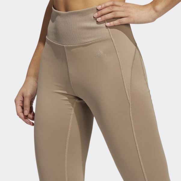 Adidas Collants D'entraînement Hyperglam Marron Crayeux