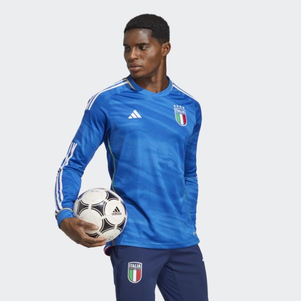Maillot Manches Longues Italie 23 Domicile Adidas Bleu