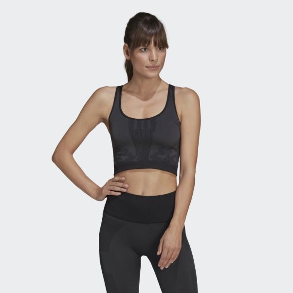 Adidas X Karlie Kloss Top Superposé En Tricot Sans Couture Hot Carbon