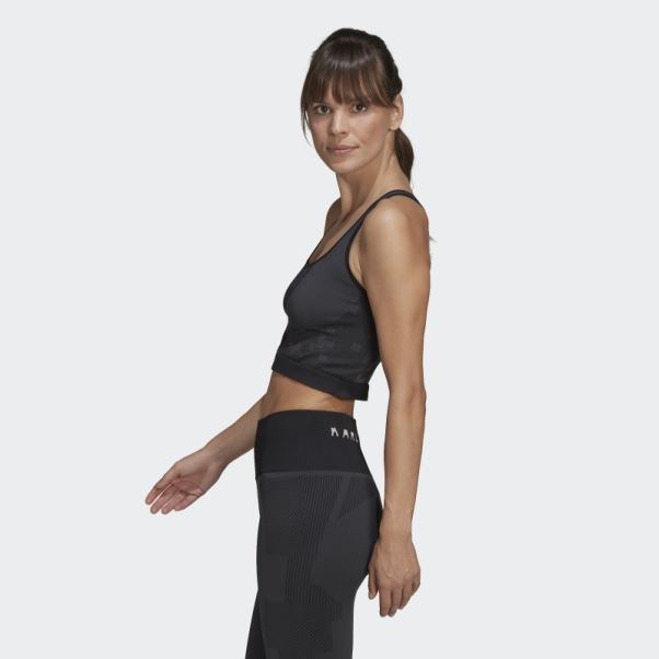 Adidas X Karlie Kloss Top Superposé En Tricot Sans Couture Hot Carbon