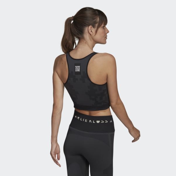Adidas X Karlie Kloss Top Superposé En Tricot Sans Couture Hot Carbon