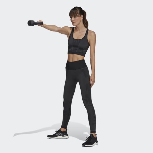 Adidas X Karlie Kloss Top Superposé En Tricot Sans Couture Hot Carbon
