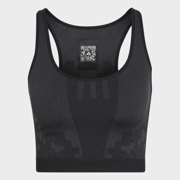 Adidas X Karlie Kloss Top Superposé En Tricot Sans Couture Hot Carbon