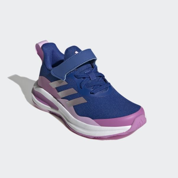 Adidas Fortarun Sport Running Chaussures à Lacets élastiques Et Sangle Supérieure Bleu