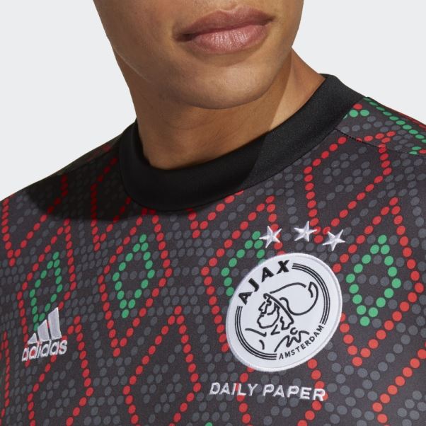 Adidas Ajax Amsterdam X Daily Paper Haut Chaud D'avant-match Noir