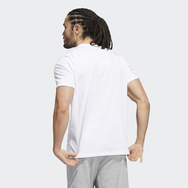 T-shirt Graphique Emblème Basics Adidas Blanc