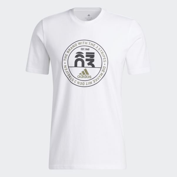 T-shirt Graphique Emblème Basics Adidas Blanc