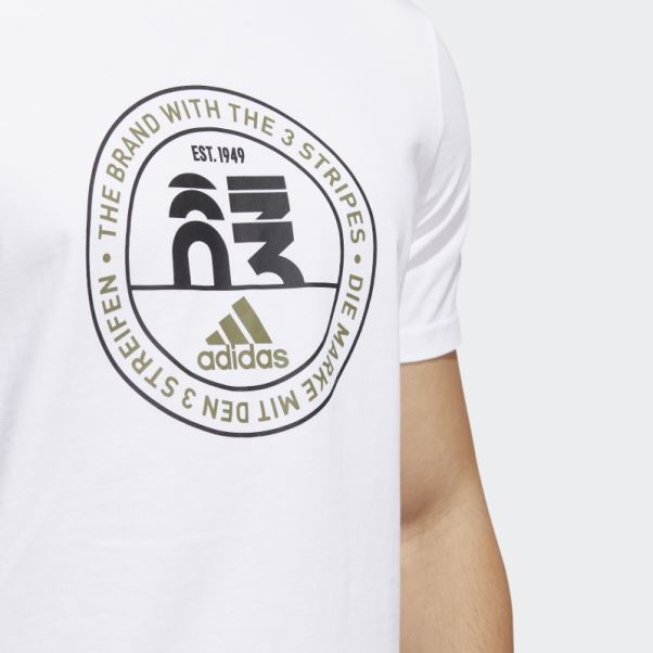 T-shirt Graphique Emblème Basics Adidas Blanc