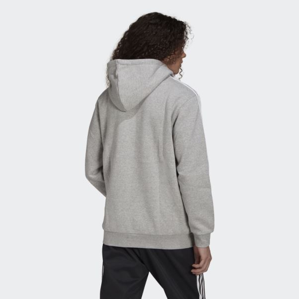 Sweat à Capuche Adidas Adicolor Classics 3 Bandes Gris Moyen
